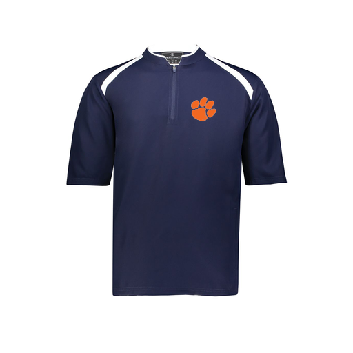 [229581-AS-NVY-LOGO1] Men's Dugout Short Sleeve Pullover (Adult S, Navy, Logo 1)