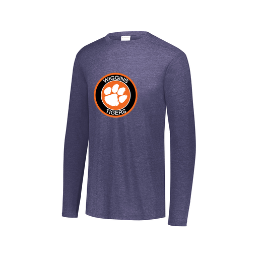 [FTLCUBNV-AXS-LOGO2] Decker Men's Tri-Blend T-Shirt - Long Sleeve (Adult XS, Navy, Logo 2)