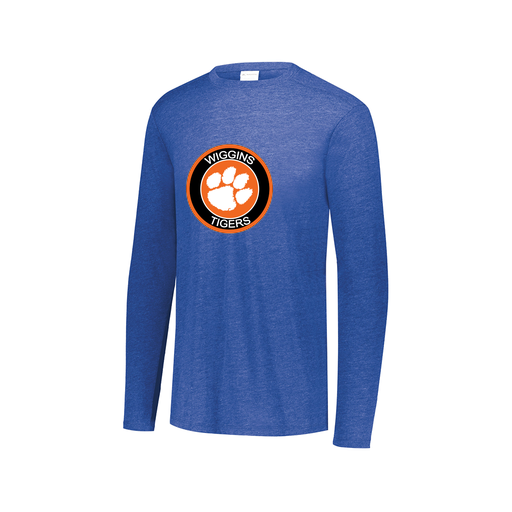[FTLCUBRY-AXS-LOGO2] Decker Men's Tri-Blend T-Shirt - Long Sleeve (Adult XS, Royal, Logo 2)