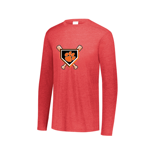 [FTLCUBRD-AXS-LOGO3] Decker Men's Tri-Blend T-Shirt - Long Sleeve (Adult XS, Red, Logo 3)
