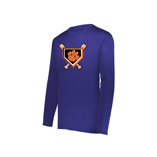 [222823.747.S-LOGO3] Youth LS Smooth Sport Shirt (Youth S, Purple, Logo 3)