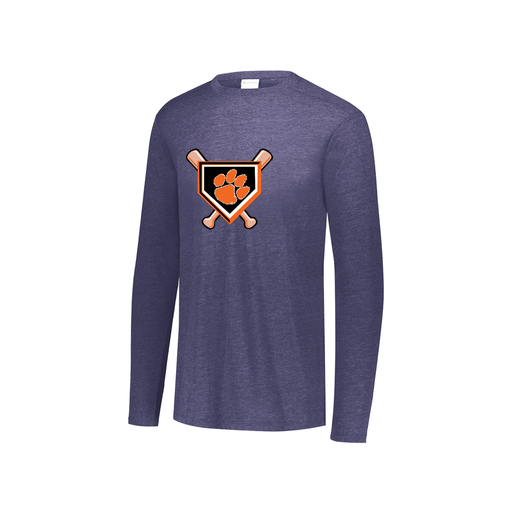 [FTLCUBNV-YS-LOGO3] Decker Youth Tri-Blend T-Shirt - Long Sleeve (Youth S, Navy, Logo 3)