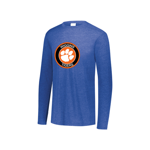 [FTLCUBRY-YS-LOGO2] Decker Youth Tri-Blend T-Shirt - Long Sleeve (Youth S, Royal, Logo 2)