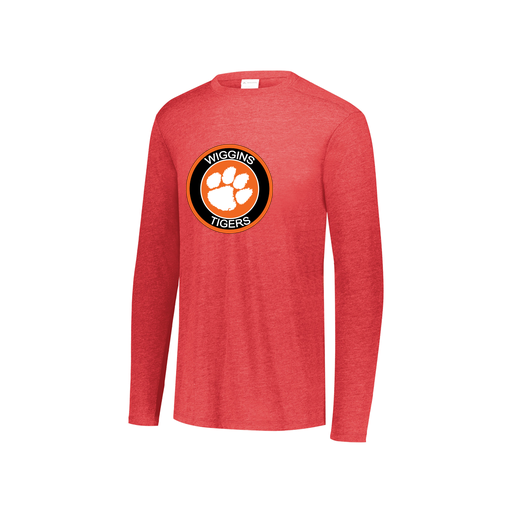 [FTLCUBRD-YS-LOGO2] Decker Youth Tri-Blend T-Shirt - Long Sleeve (Youth S, Red, Logo 2)