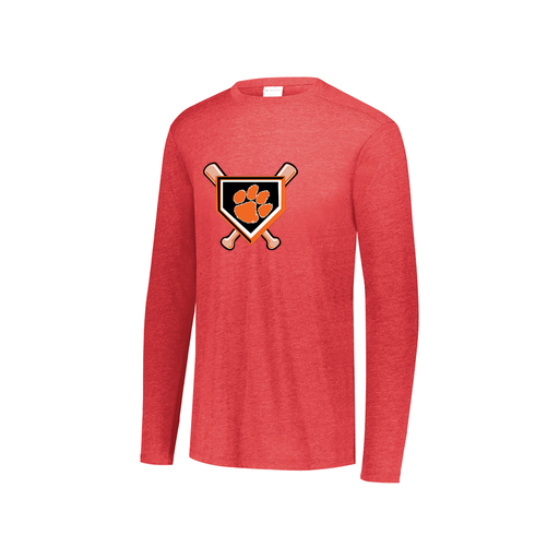 [FTLCUBRD-YS-LOGO3] Decker Youth Tri-Blend T-Shirt - Long Sleeve (Youth S, Red, Logo 3)