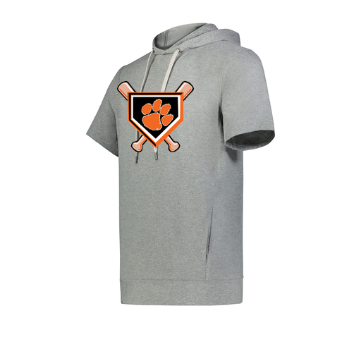 [222605-SIL-YS-LOGO3] YOUTH VENTURA SOFT KNIT SHORT SLEEVE HOODIE (Youth S, Silver, Logo 3)