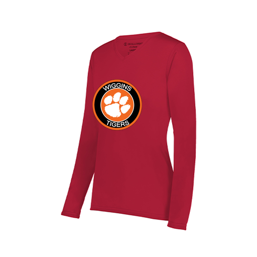 [222824.083.S-LOGO2] Ladies LS Smooth Sport Shirt (Female Adult S, Red, Logo 2)