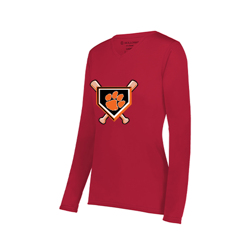 [222824.083.S-LOGO3] Ladies LS Smooth Sport Shirt (Female Adult S, Red, Logo 3)