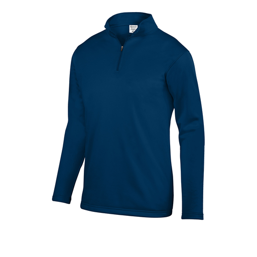 [FOLQFFNV-AS-LOGO4] Decker Men's FlexFleece 1/4 Zip (Adult S, Navy, Logo 4)
