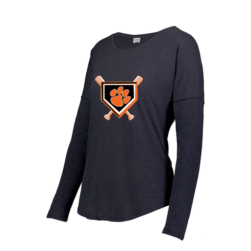 [3077.72N.XS-LOGO3] Ladies LS Ultra-blend T-Shirt (Female Adult XS, Navy, Logo 3)