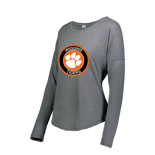 [FTLCUBGY-FAXS-LOGO2] Decker Women's Tri-Blend T-Shirt - Long Sleeve (Female Adult XS, Gray, Logo 2)