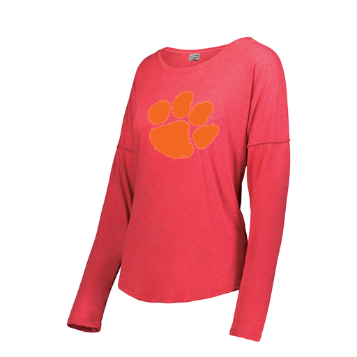 [FTLCUBRD-FAXS-LOGO1] Decker Women's Tri-Blend T-Shirt - Long Sleeve (Female Adult XS, Red, Logo 1)