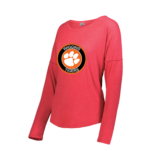 [FTLCUBRD-FAXS-LOGO2] Decker Women's Tri-Blend T-Shirt - Long Sleeve (Female Adult XS, Red, Logo 2)