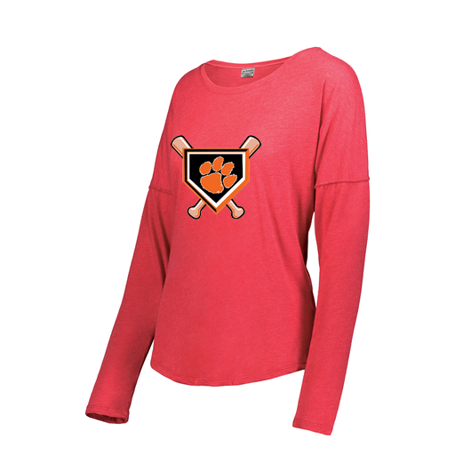 [FTLCUBRD-FAXS-LOGO3] Decker Women's Tri-Blend T-Shirt - Long Sleeve (Female Adult XS, Red, Logo 3)